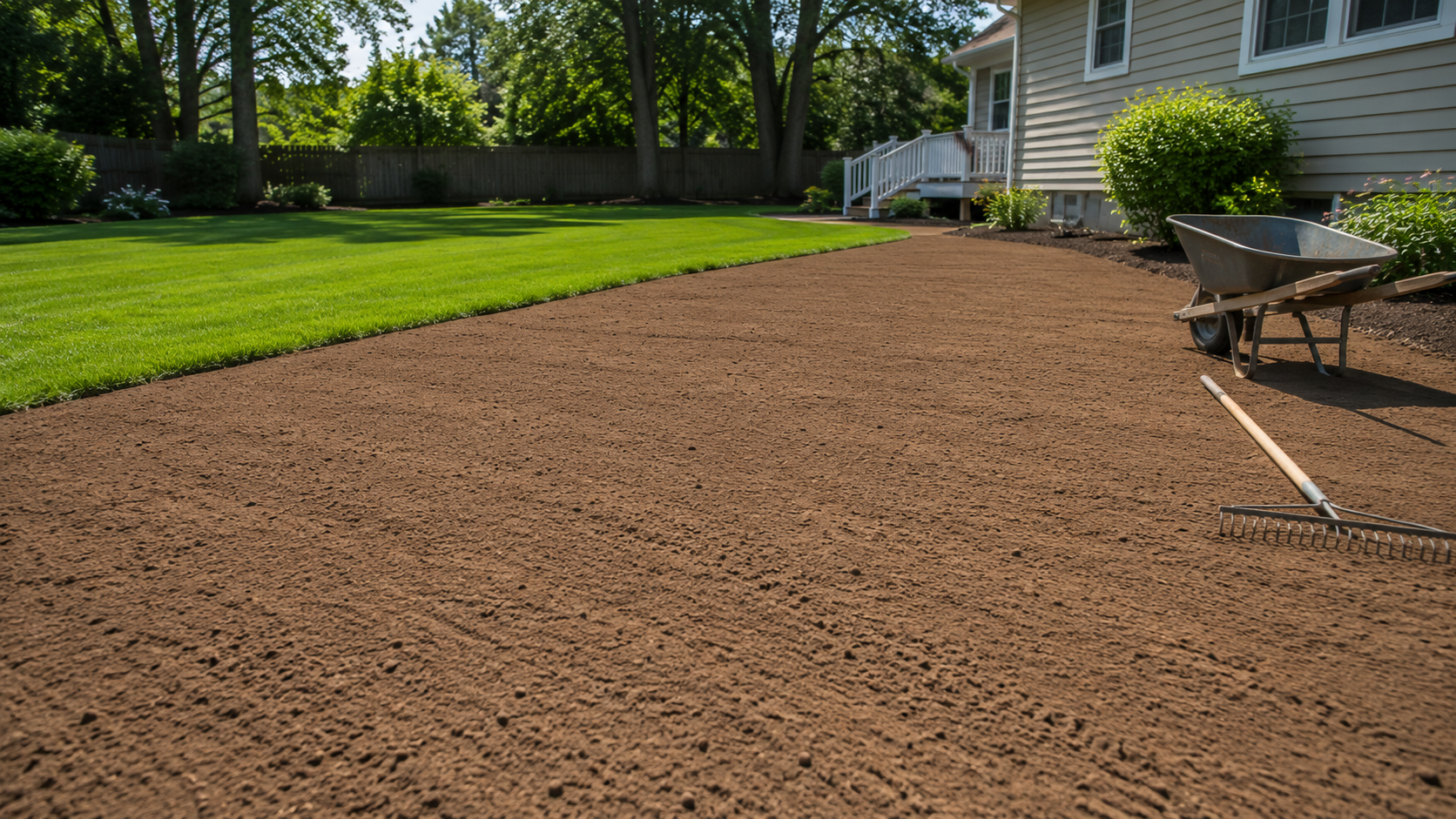 Screened Loam used in a residential landscape